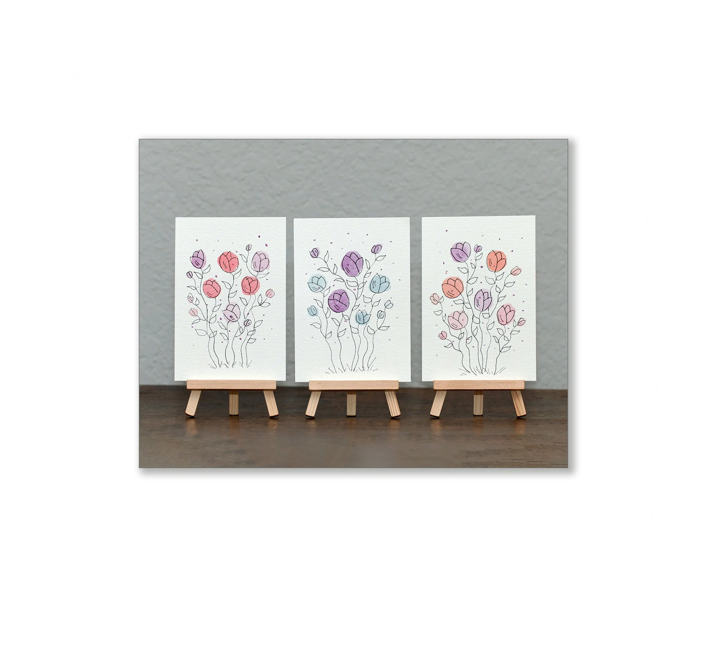 Whimsical Floral Watercolor Notecards