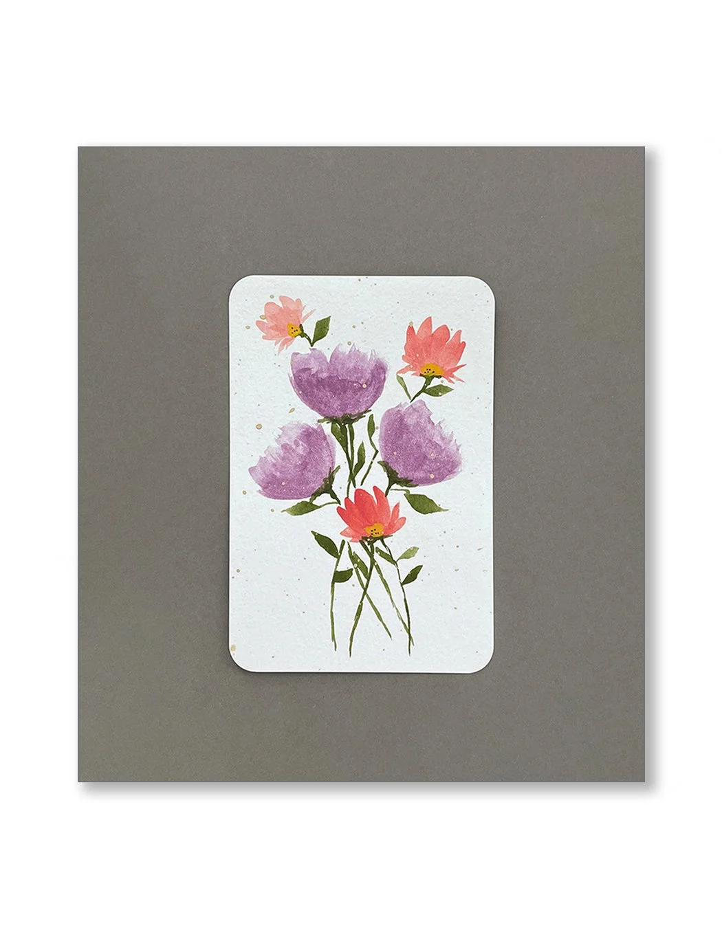 Purple Floral Notecards Set Two
