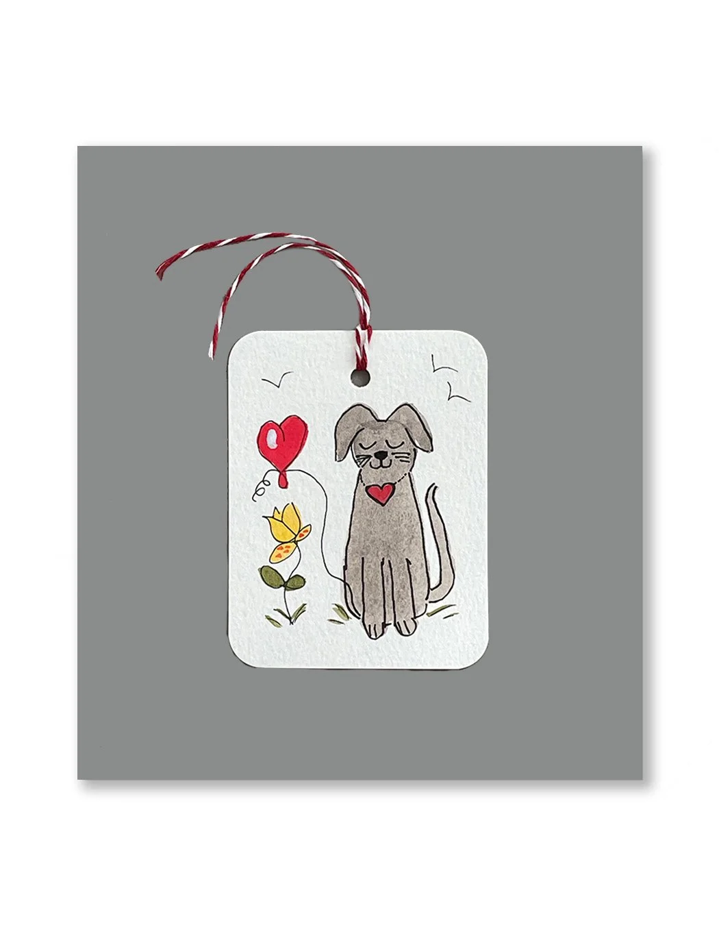 Puppy with Heart Balloon Gift Tags