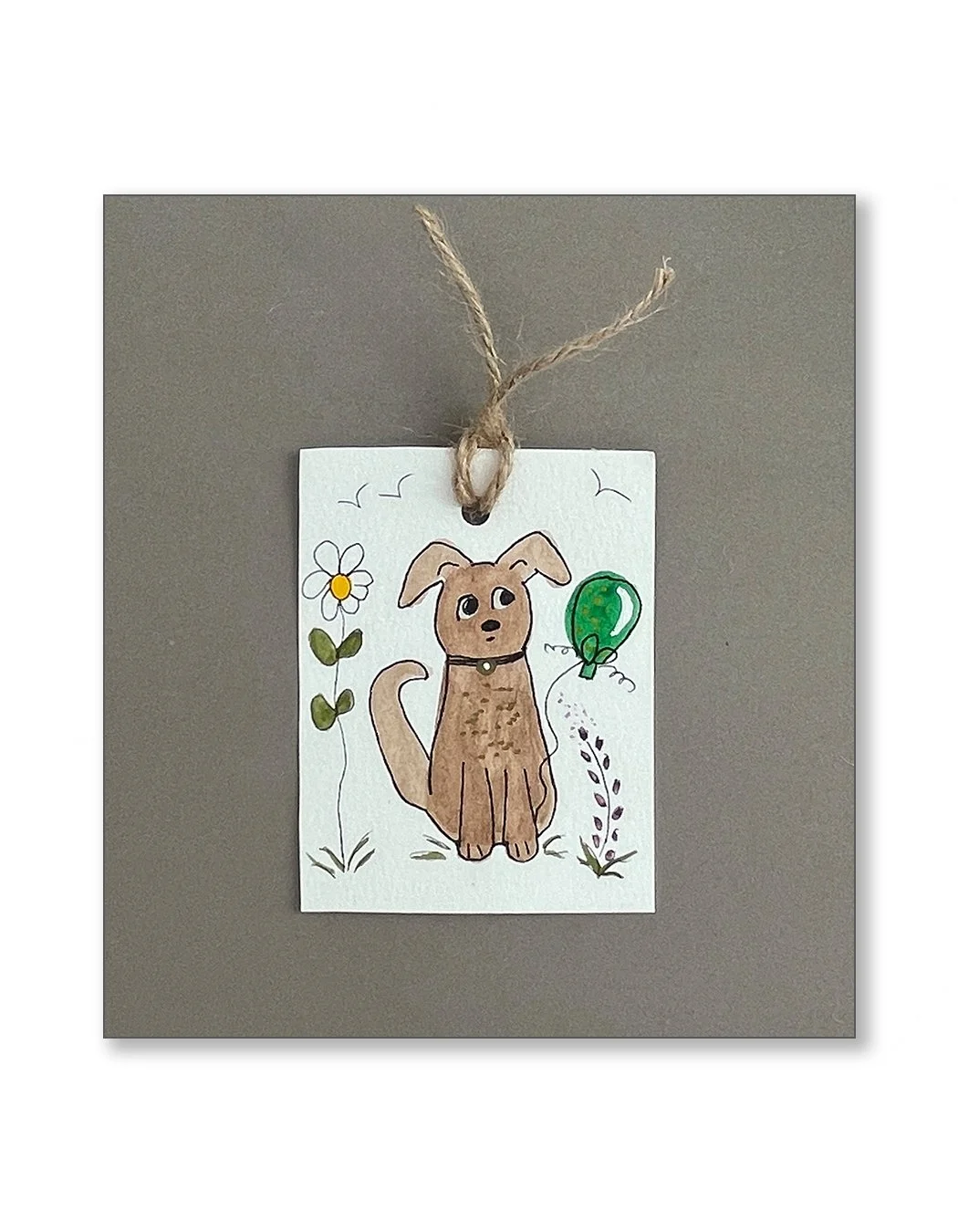 Whimsical Lab and Balloon Watercolor Gift Tags