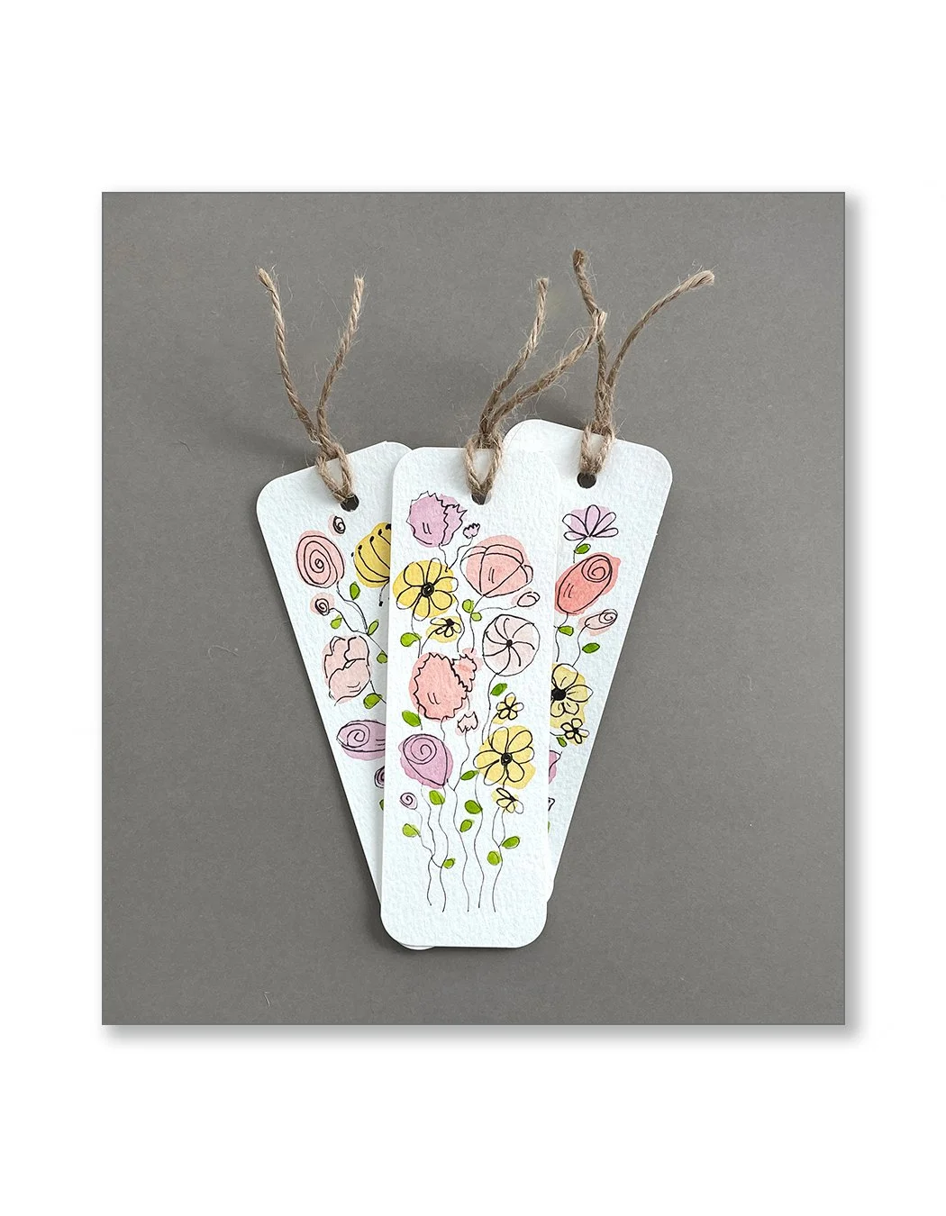 Whimsical Floral Watercolor Bookmark Set