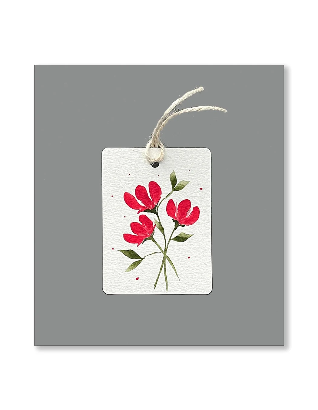 Red Floral Gift Tags