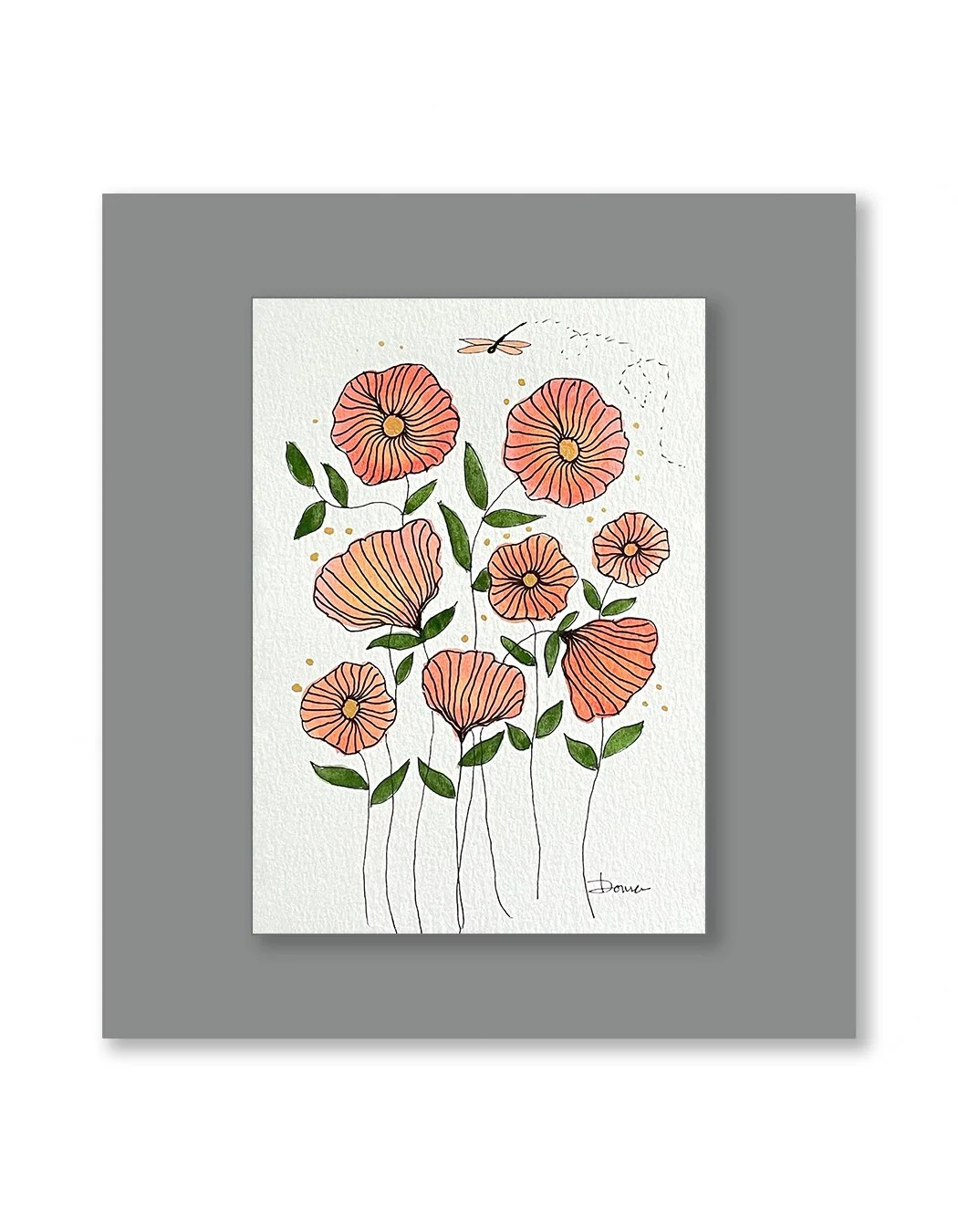 Tabitha Whimsical Floral Watercolor Painting