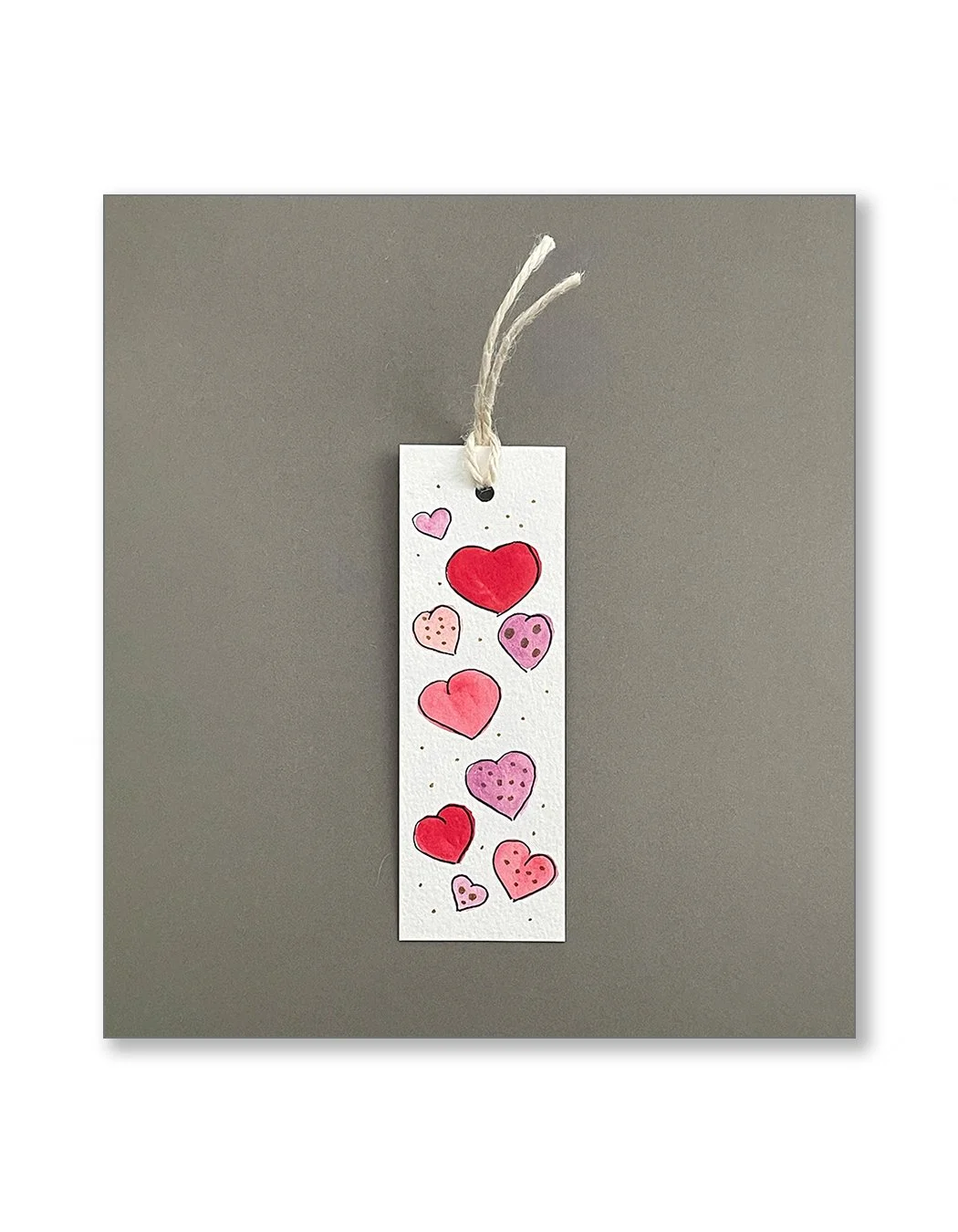 Pink and Red Heart Bookmarks