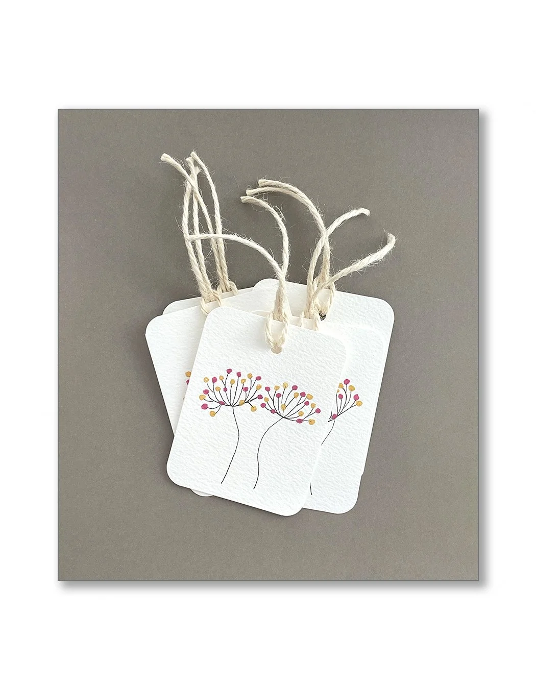 Pink and Gold Dandelion Watercolor Gift Tag Set