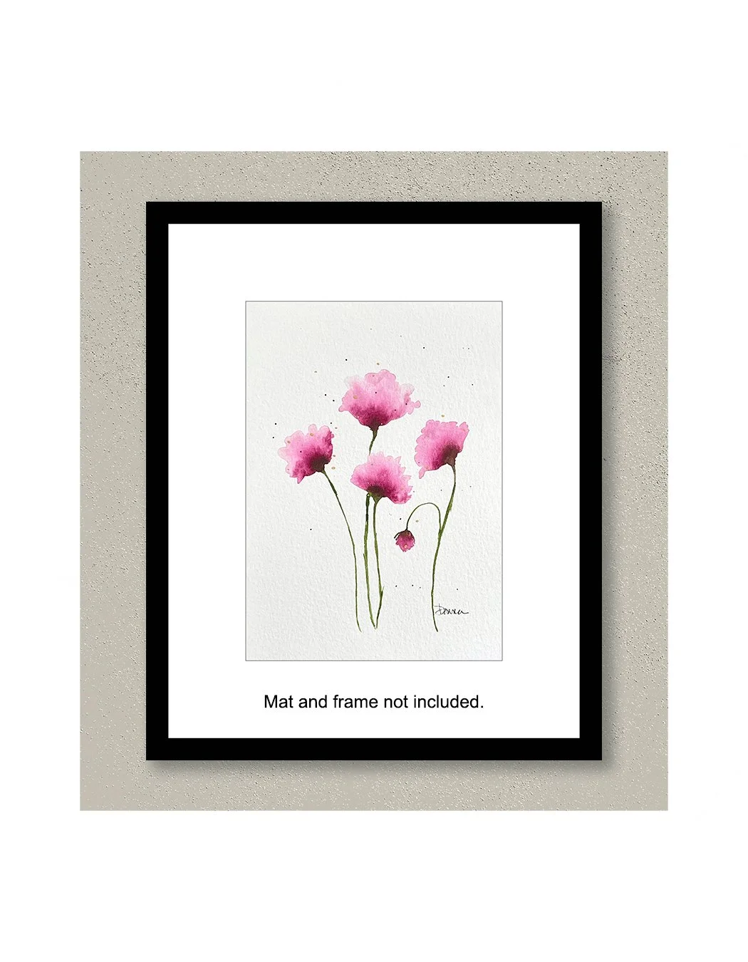 Wisteria Loose Floral Watercolor Painting with Frame