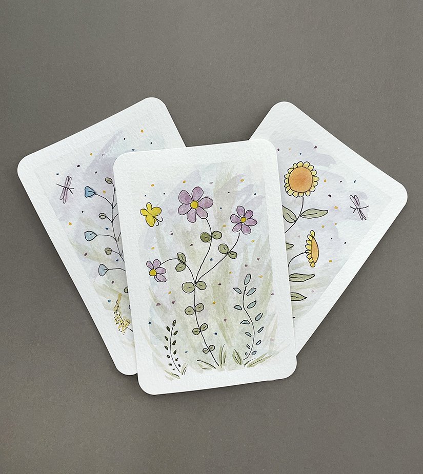 Whimsical Floral Notecards Set Four Set.JPG