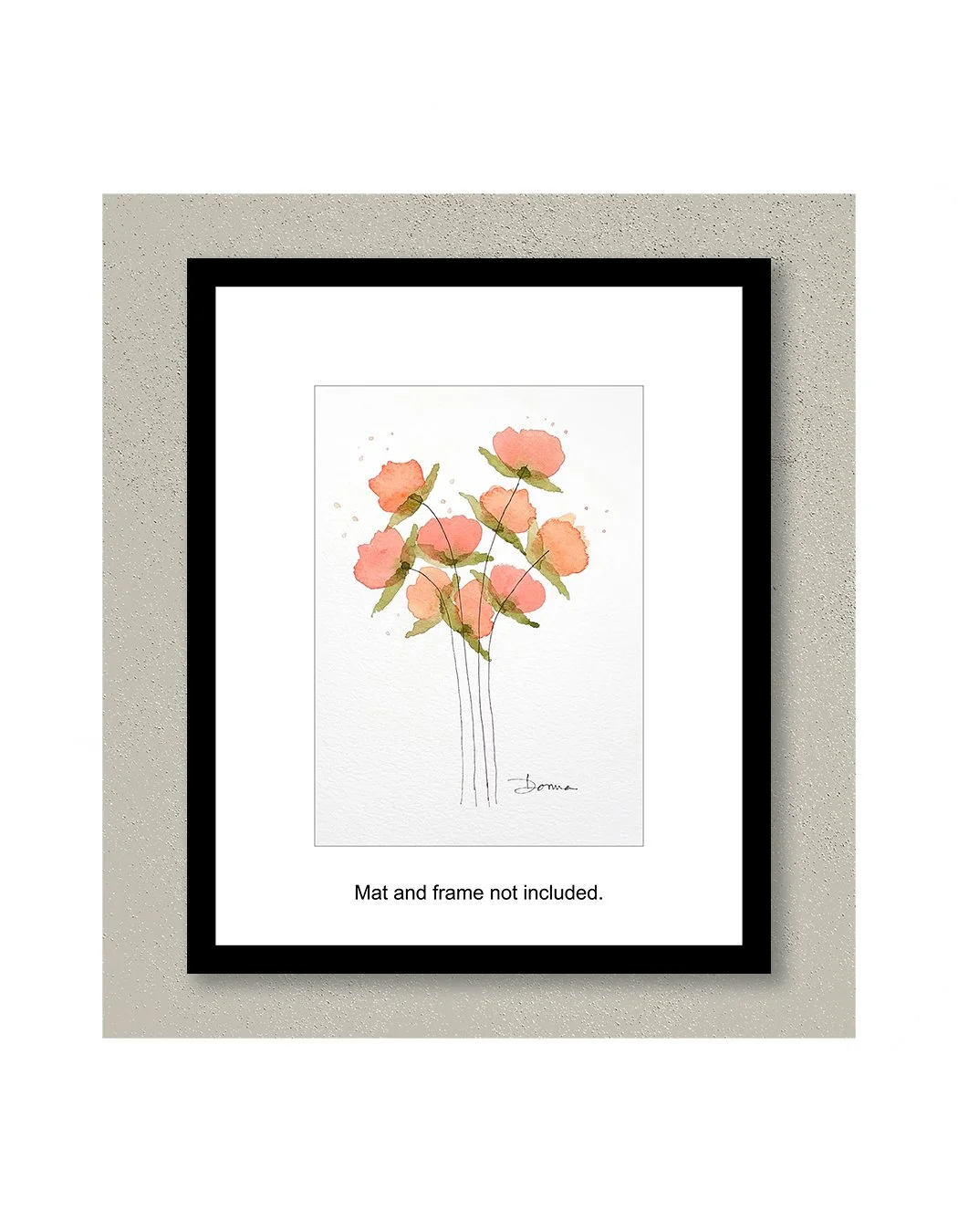 Peachy Keen Floral Watercolor Painting