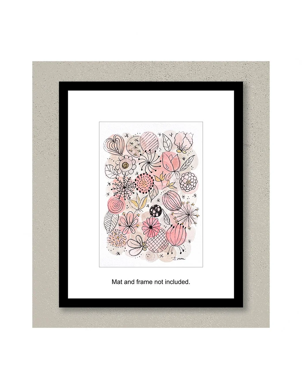 Pink on Pink Whimsical Watercolor Painting