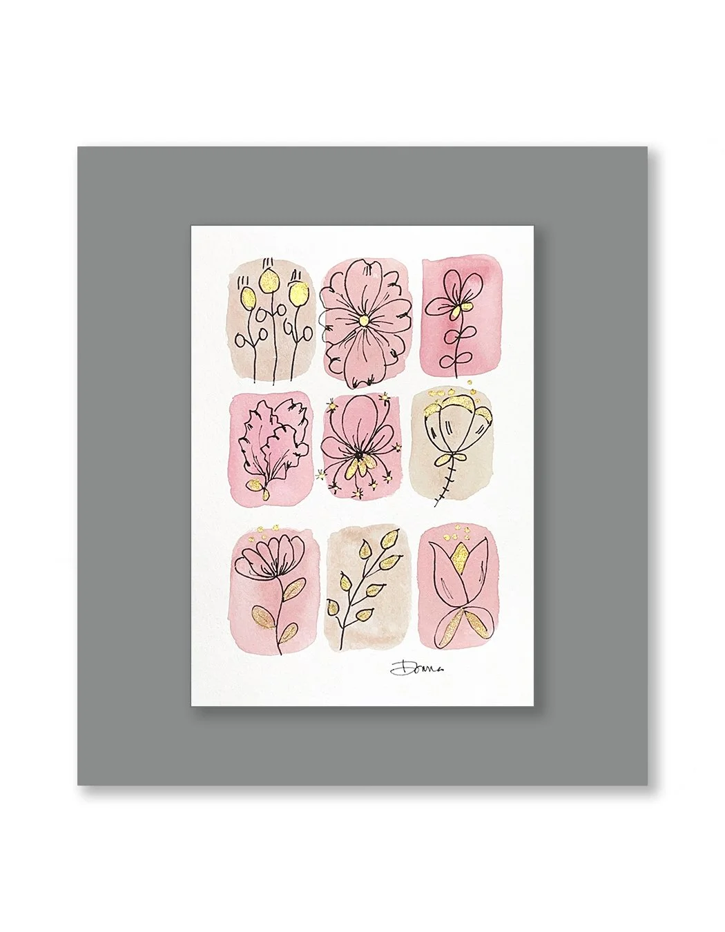 Pink Champagne  Whimsical Watercolor Painting