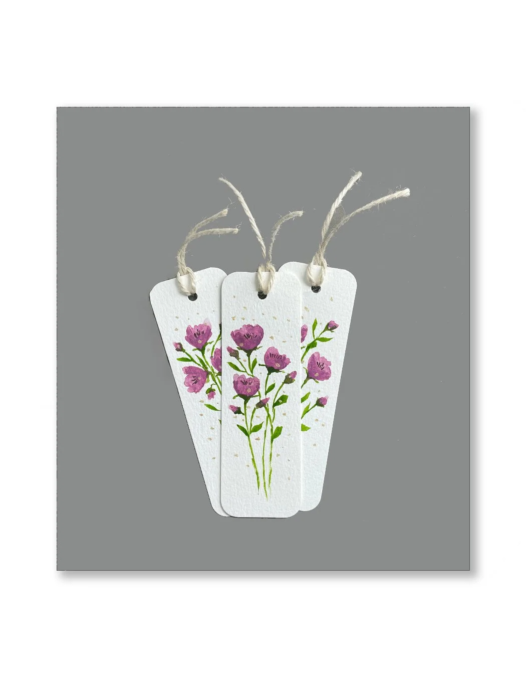 Purple Floral Watercolor Bookmark Set