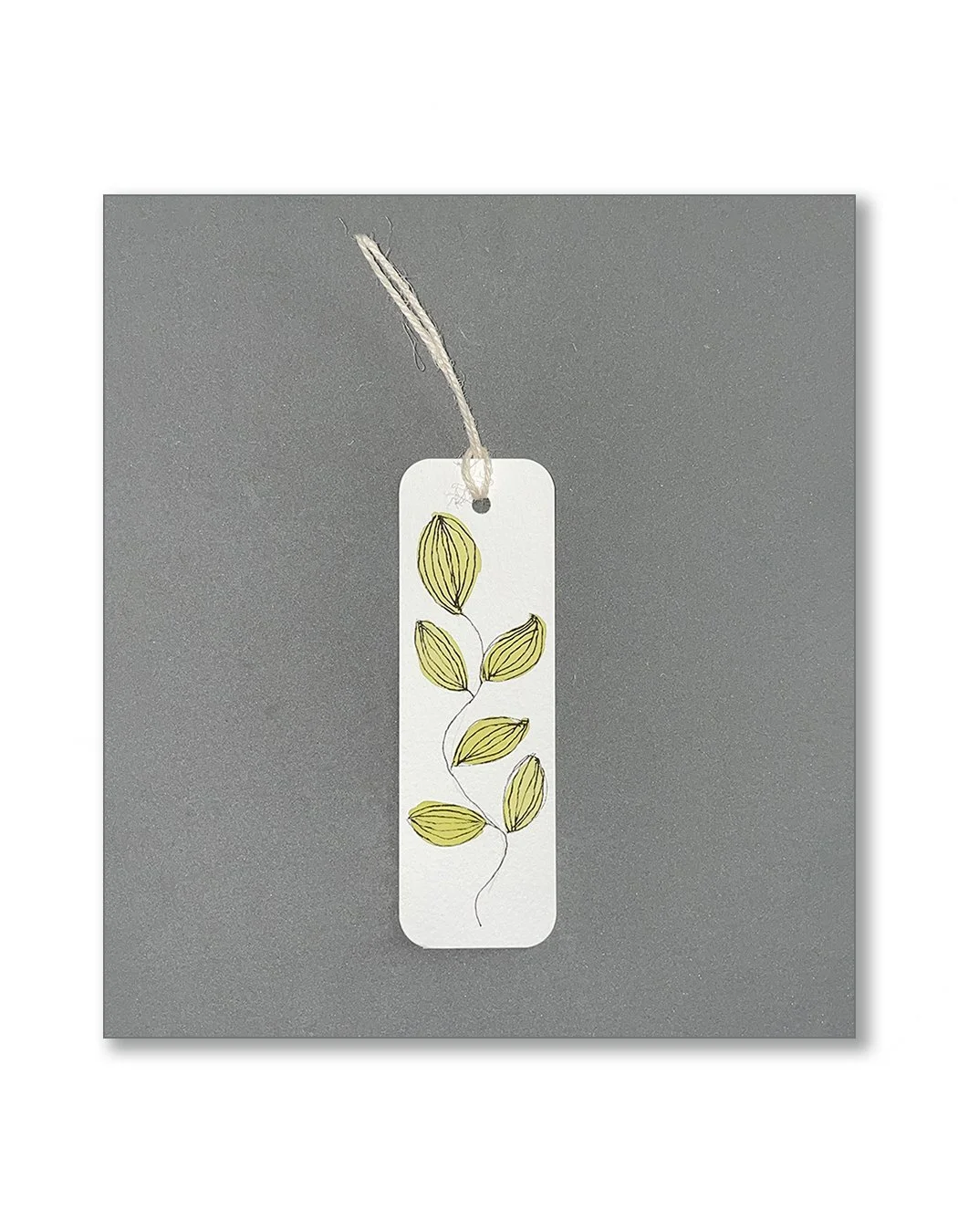 Leaf Watercolor Bookmarks Olive Green