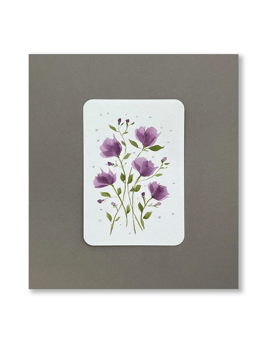 Purple Floral Notecards Set One