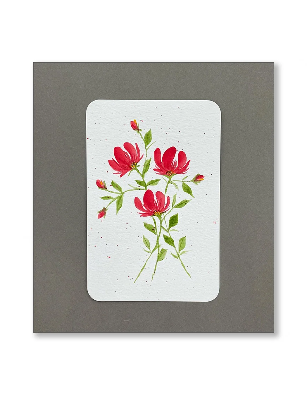 Red Watercolor Notecards