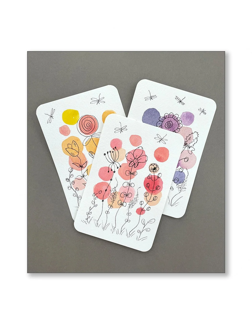 Whimsical Floral Watercolor Notecards