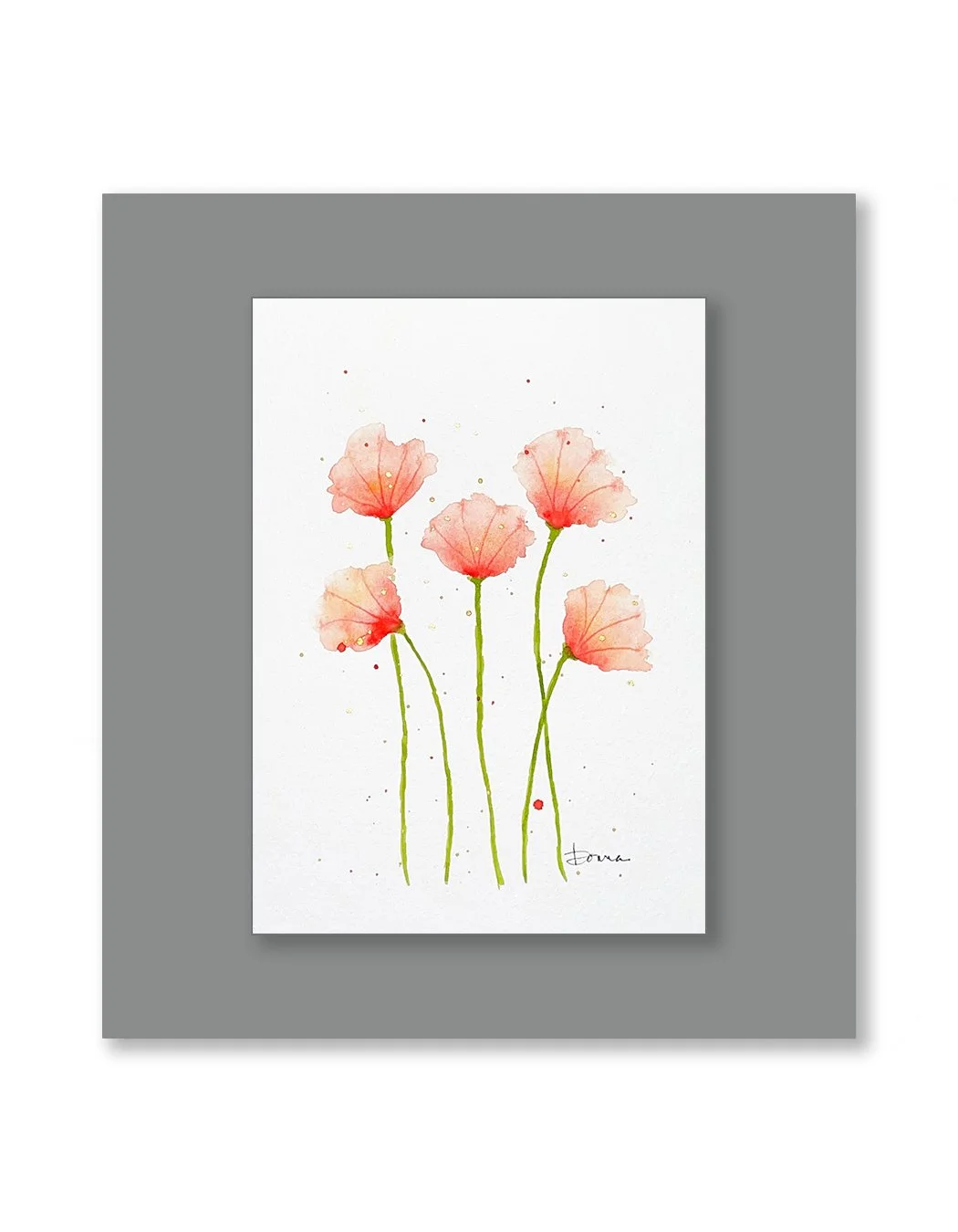 Lady Marmalade Peach Pink Floral Watercolor Painting