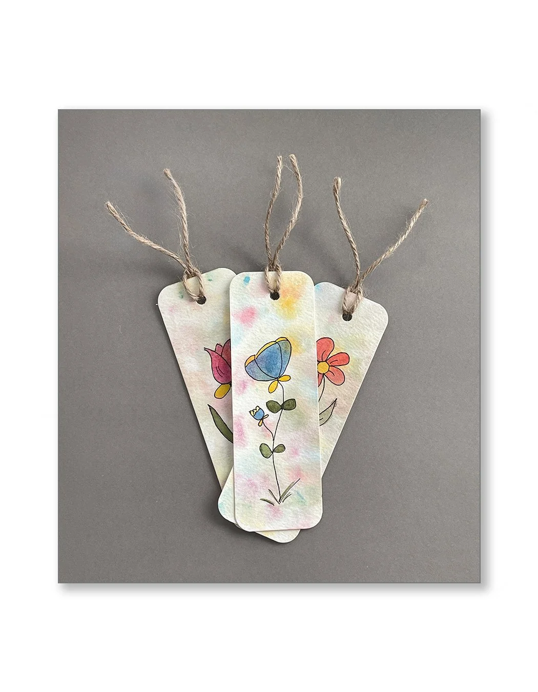Whimsical Floral Watercolor Bookmark Set