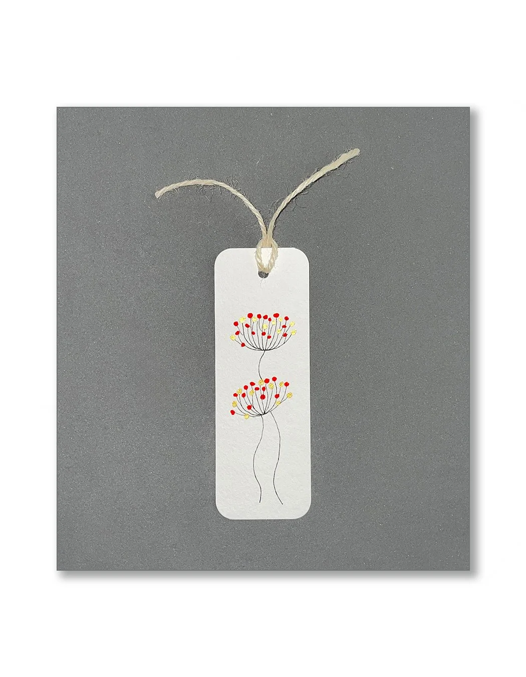 Whimsical Red Dandelion Bookmarks
