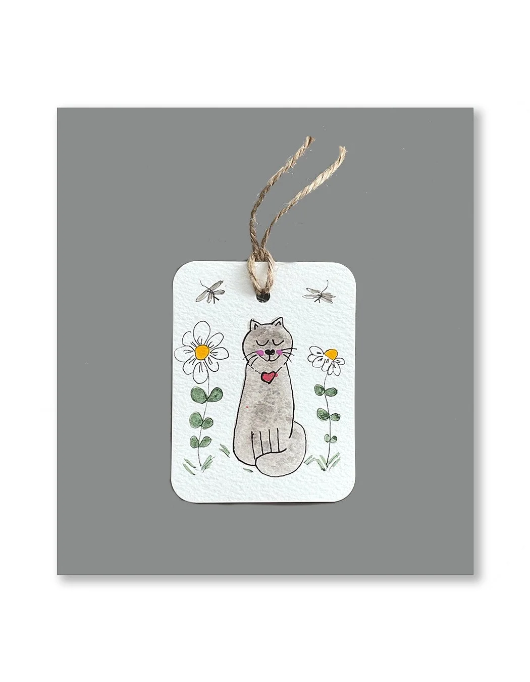 Gray Kitty Gift Tags