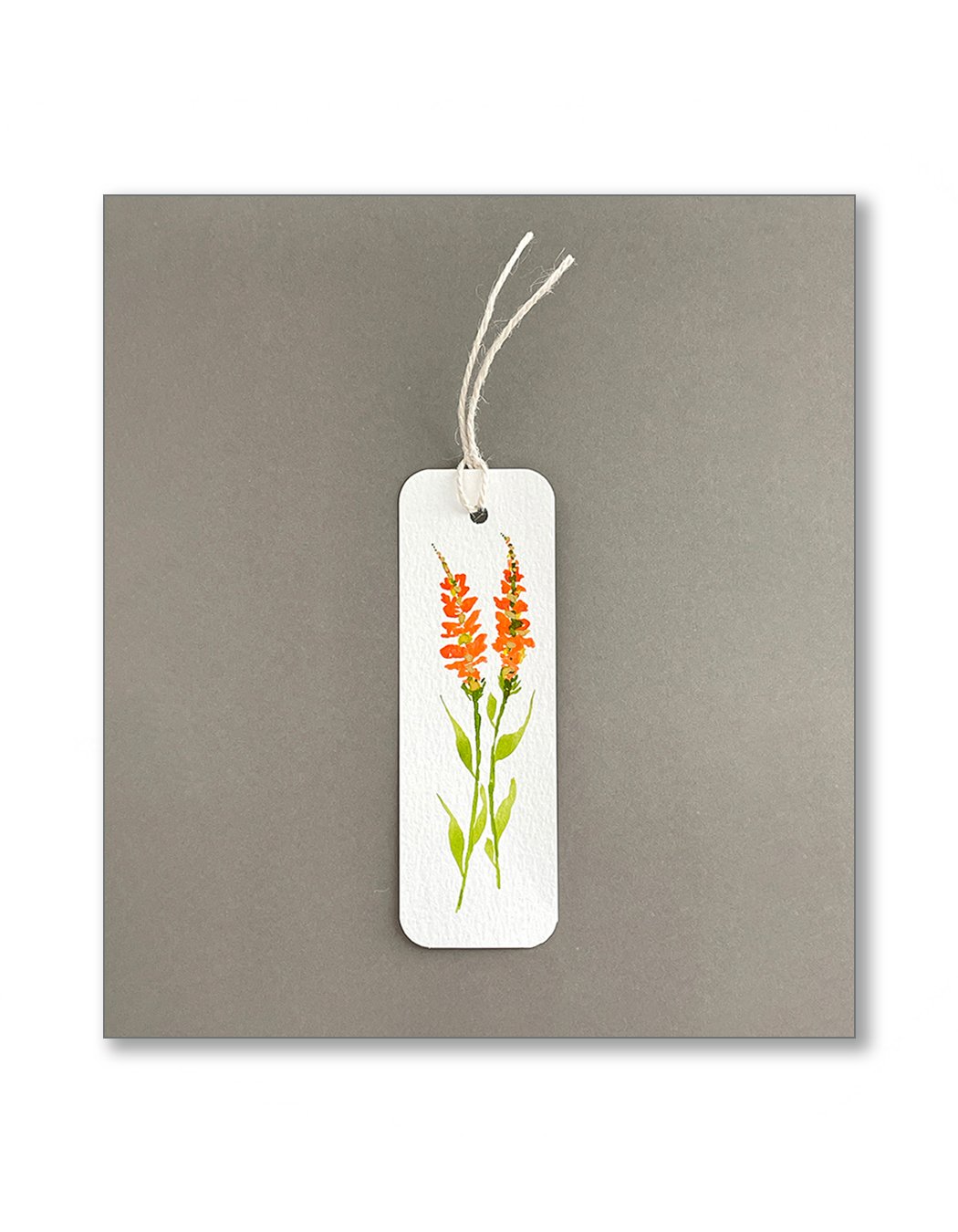 Vivid Orange Snapdragon Watercolor Bookmarks