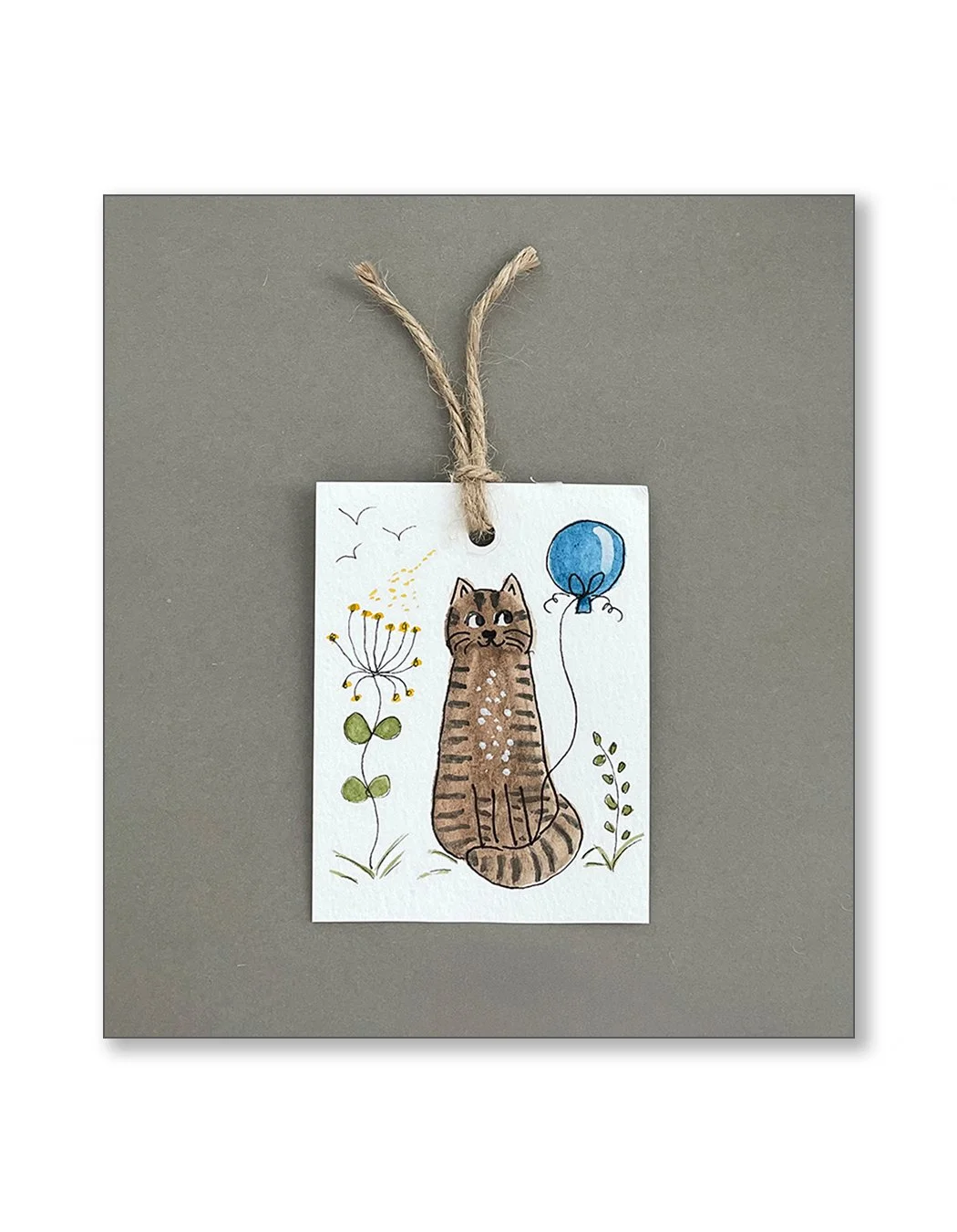 Whimsical Tabby and Balloon Gift Tags