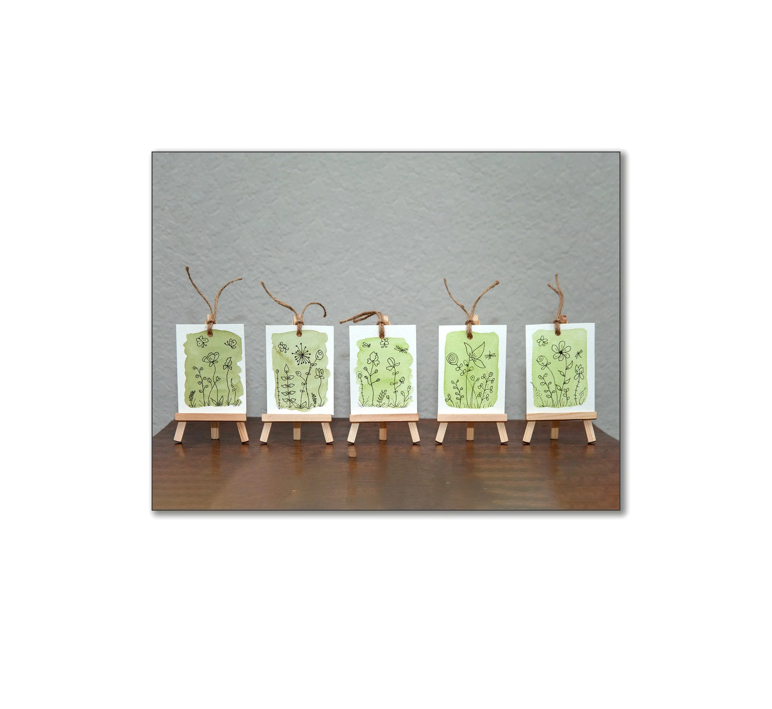 Whimsical Green Watercolor Gift Tags