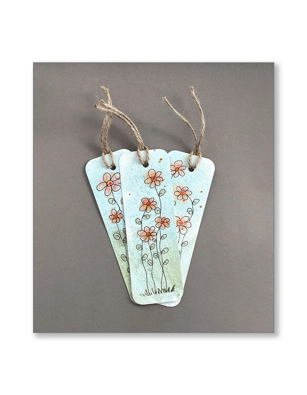 Whimsical Floral Watercolor Bookmark Set