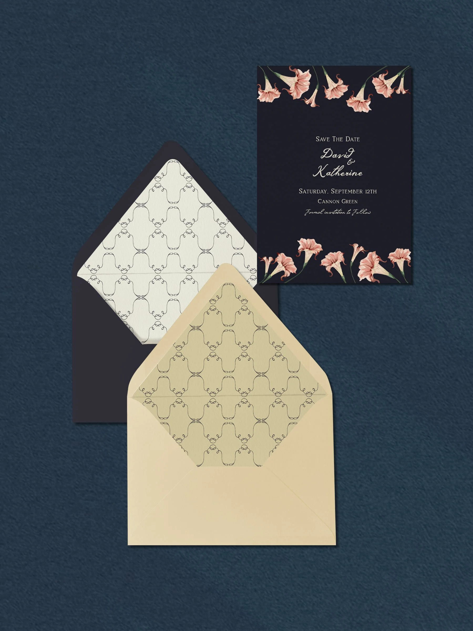 Midnight Flower Save The Date Suite