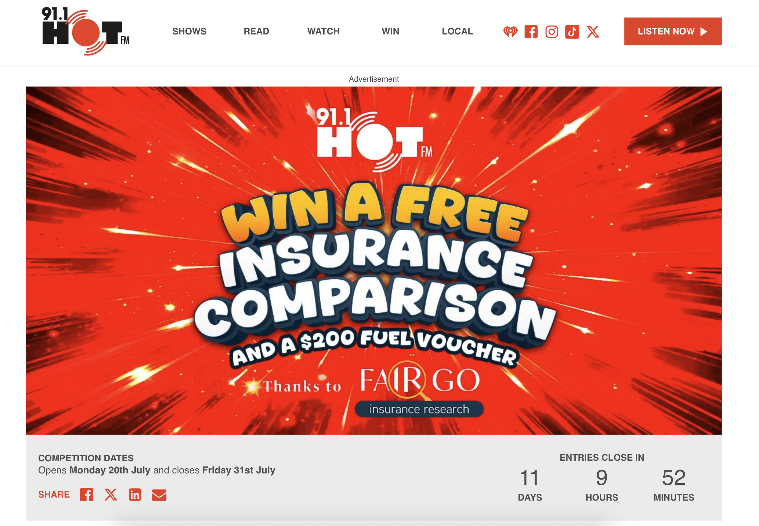 Win a $200 Fuel Voucher and Free Insurance Comparison Service from FGIR!