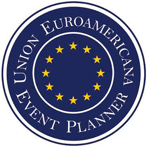 Logo of EuroAmericana Event Planner featuring a blue circle with yellow stars and the text 'EuroAmericana' and 'Event Planner' around the stars.