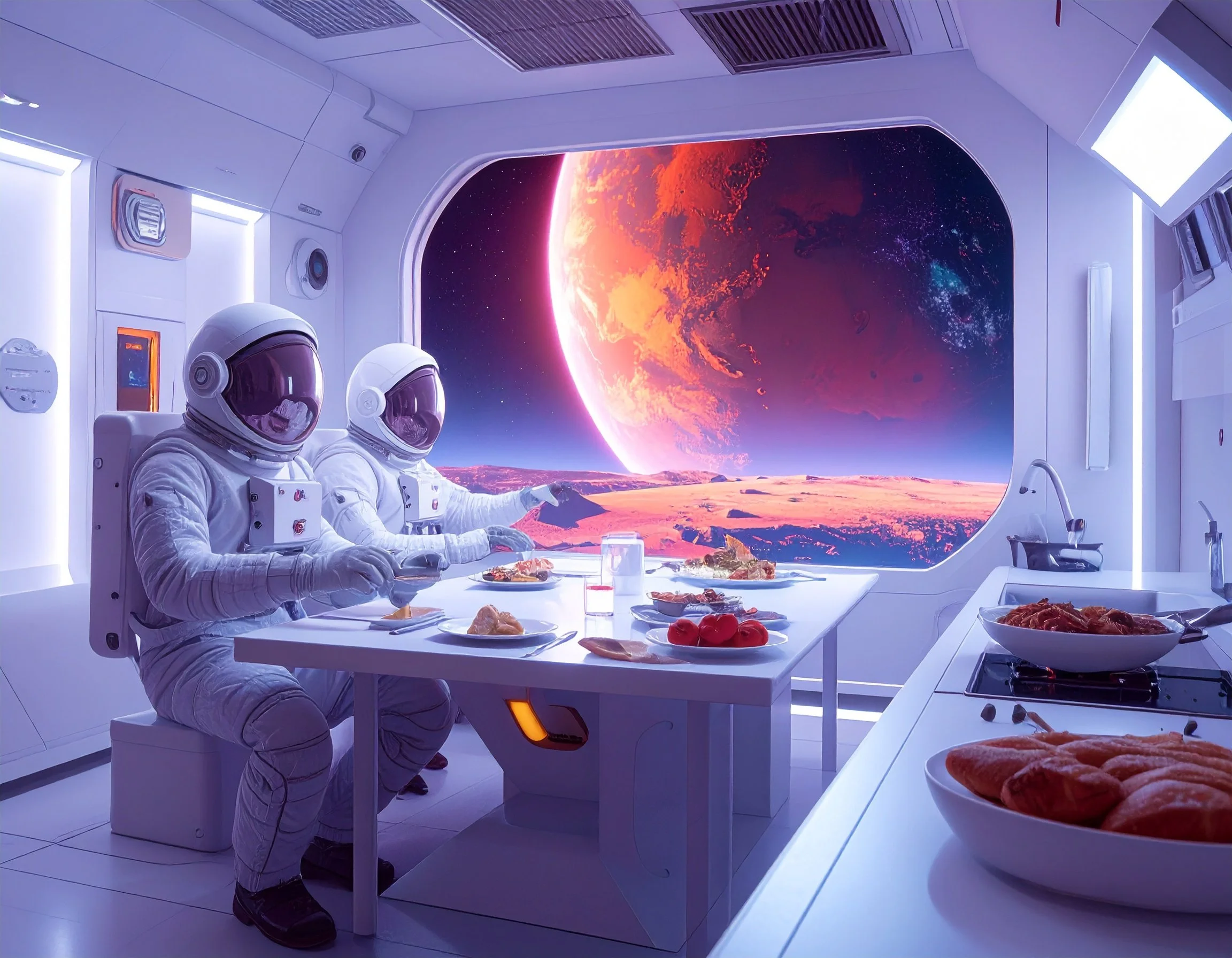 Ai firefly astronauts at breakfast 
