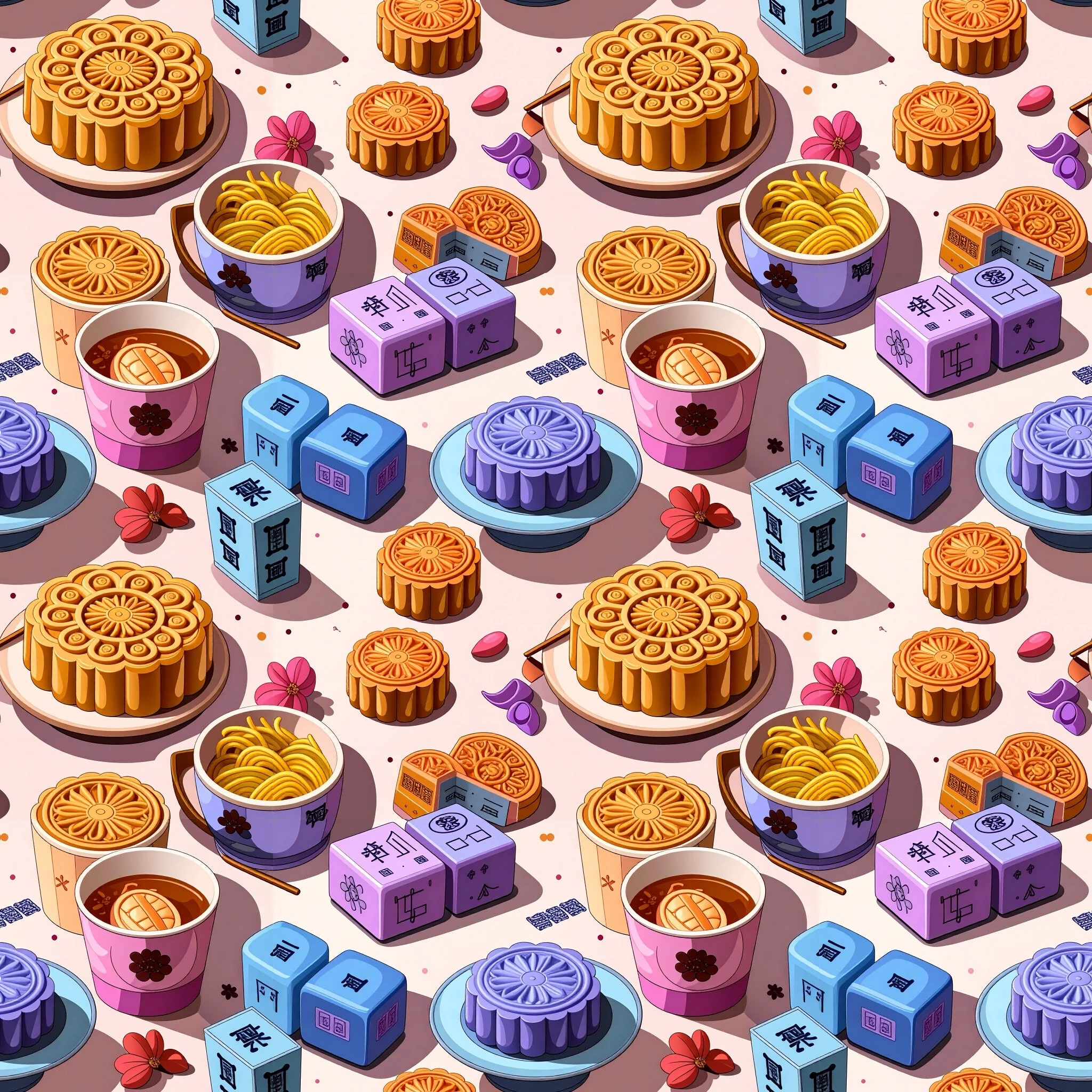 Moon cake pattern further developed with Firefly