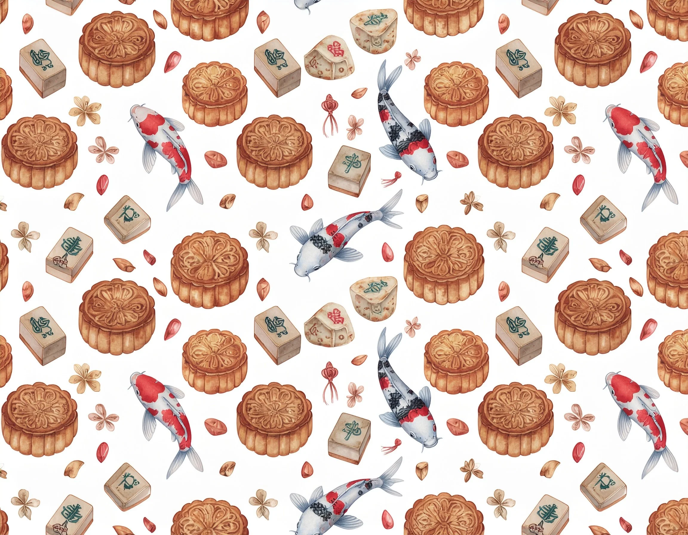 AI Moon Cake pattern ai Adobe firefly