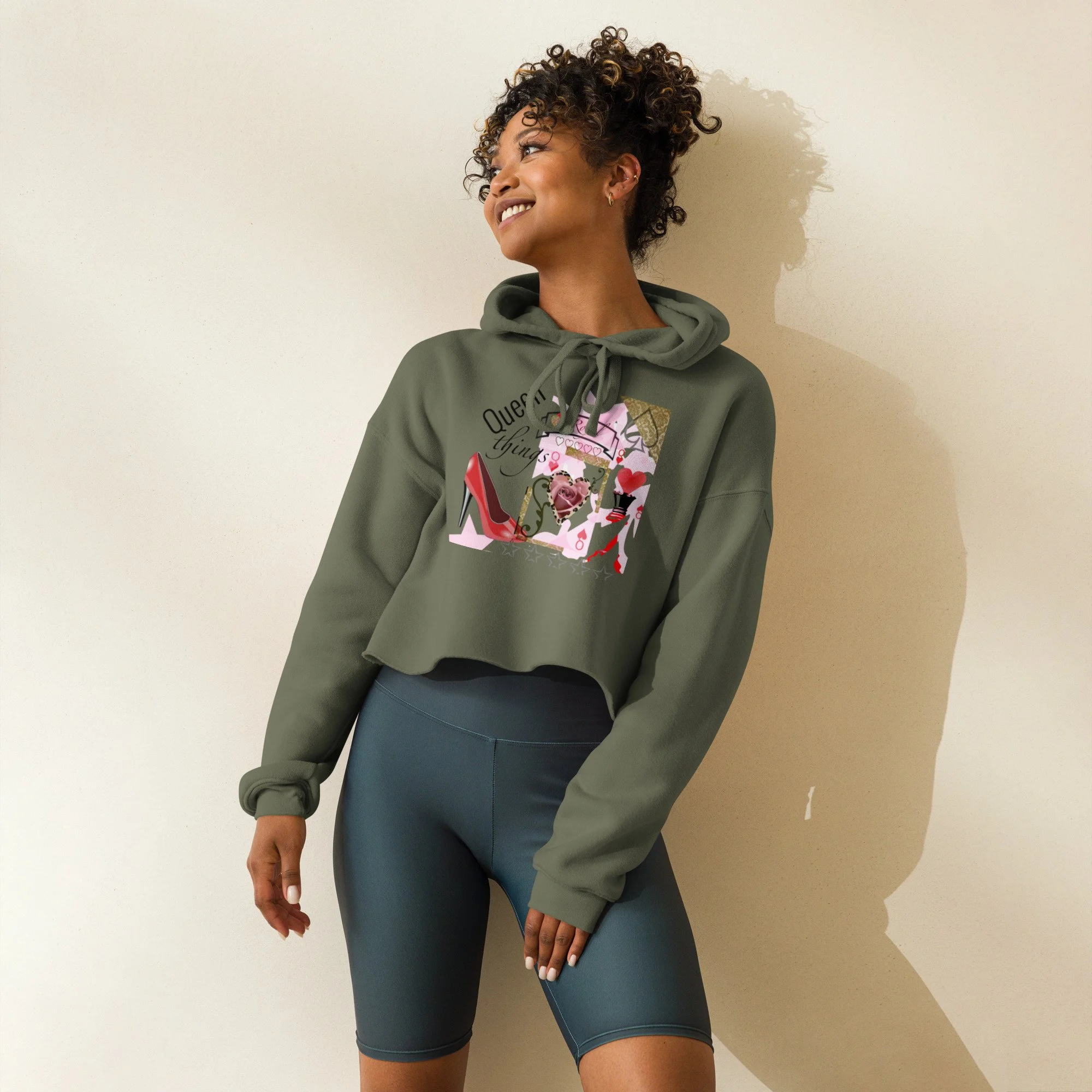 Queen Things Crop Hoodie