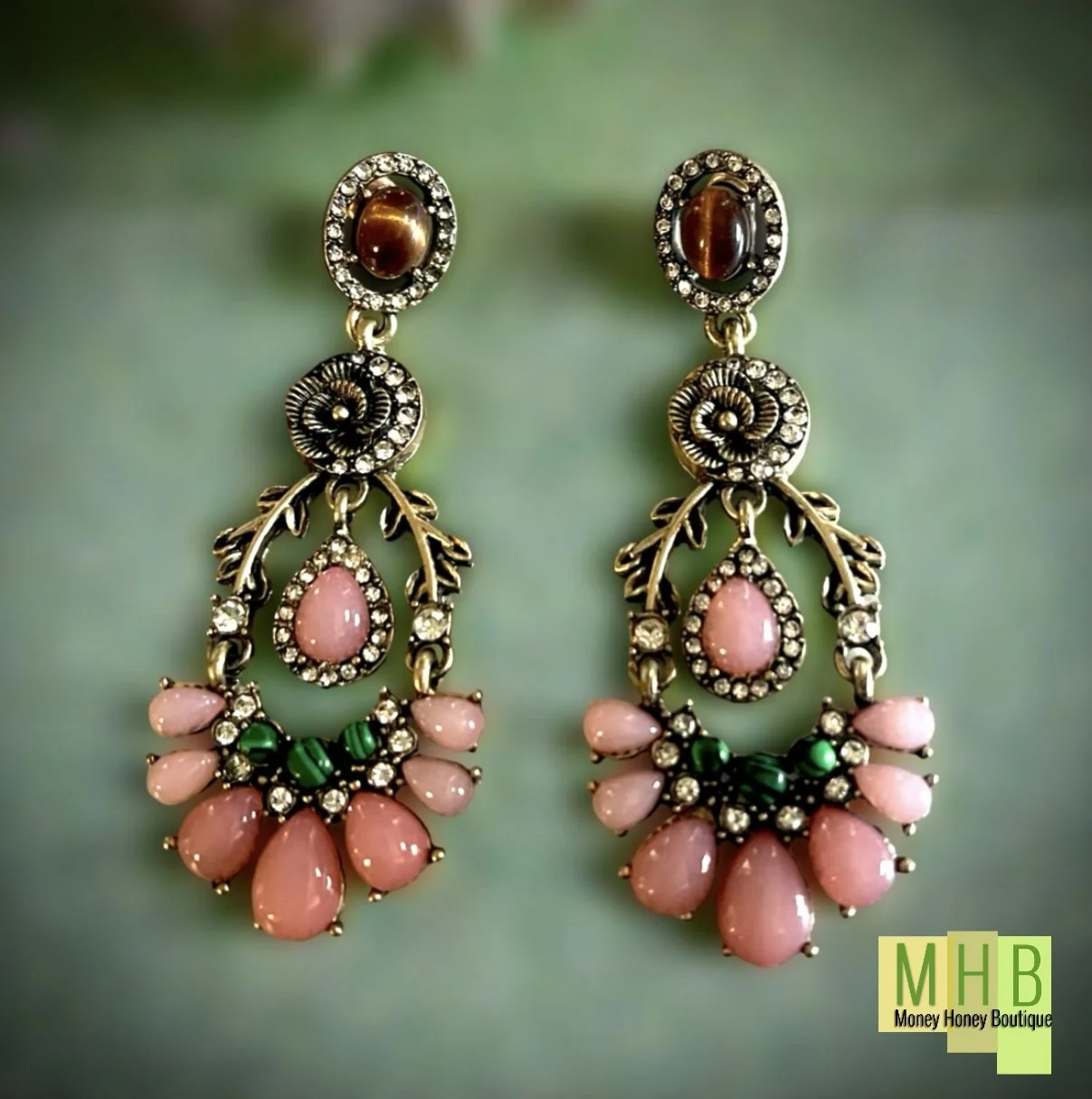 Tiger-eye, Pink Chalcedony, Malachite