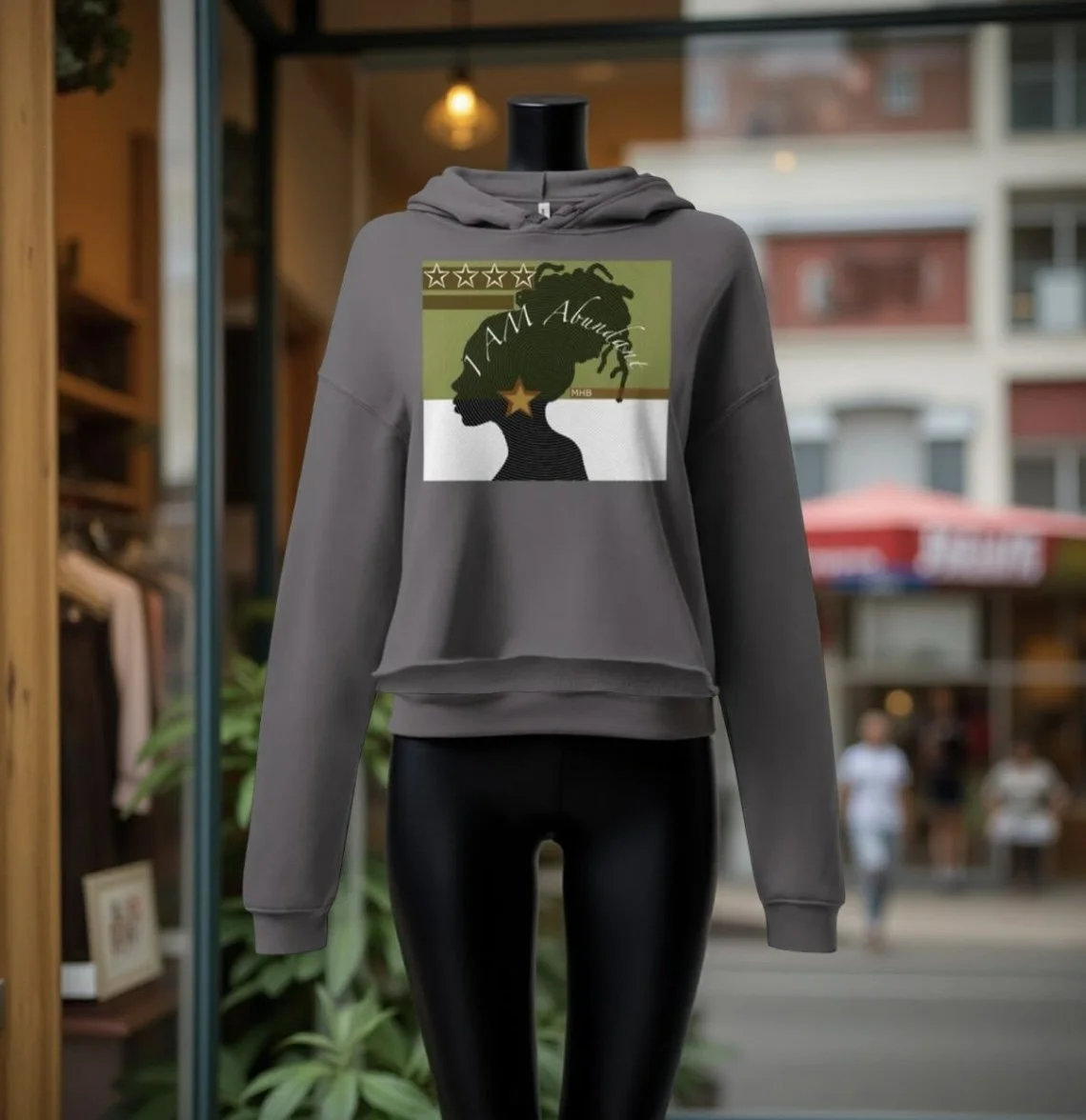 I Am Abundant Crop Hoodie
