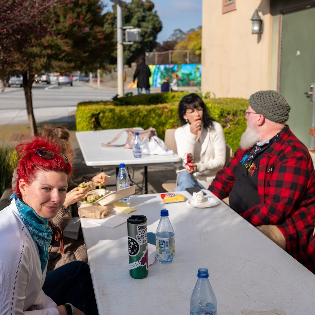Media Direcor Sam LaDue (left) at a retreat with Rev. Monique & Rev. Thom Longino