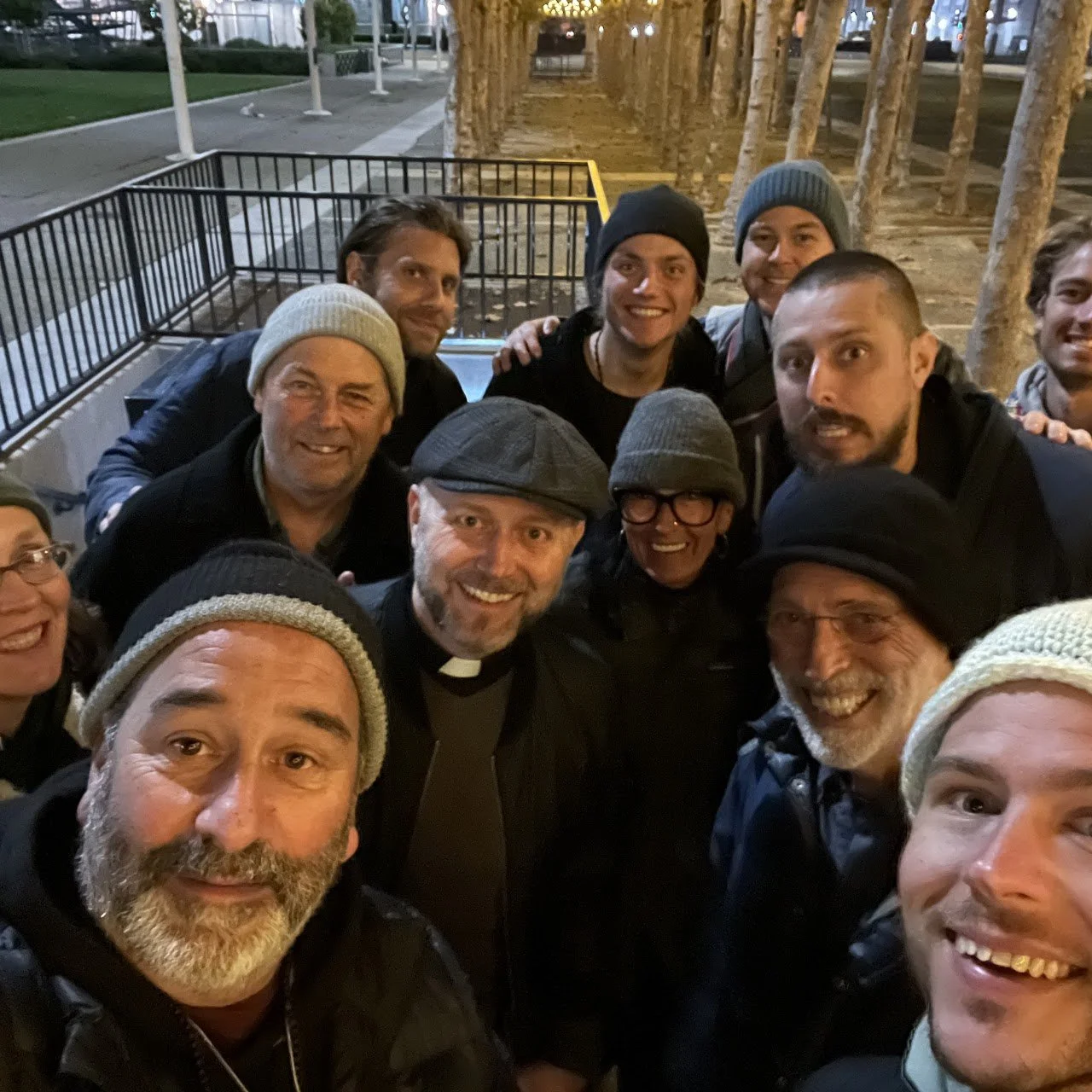  Rev. Trent walks with street retreatants from Zen Breadloaf Mountain