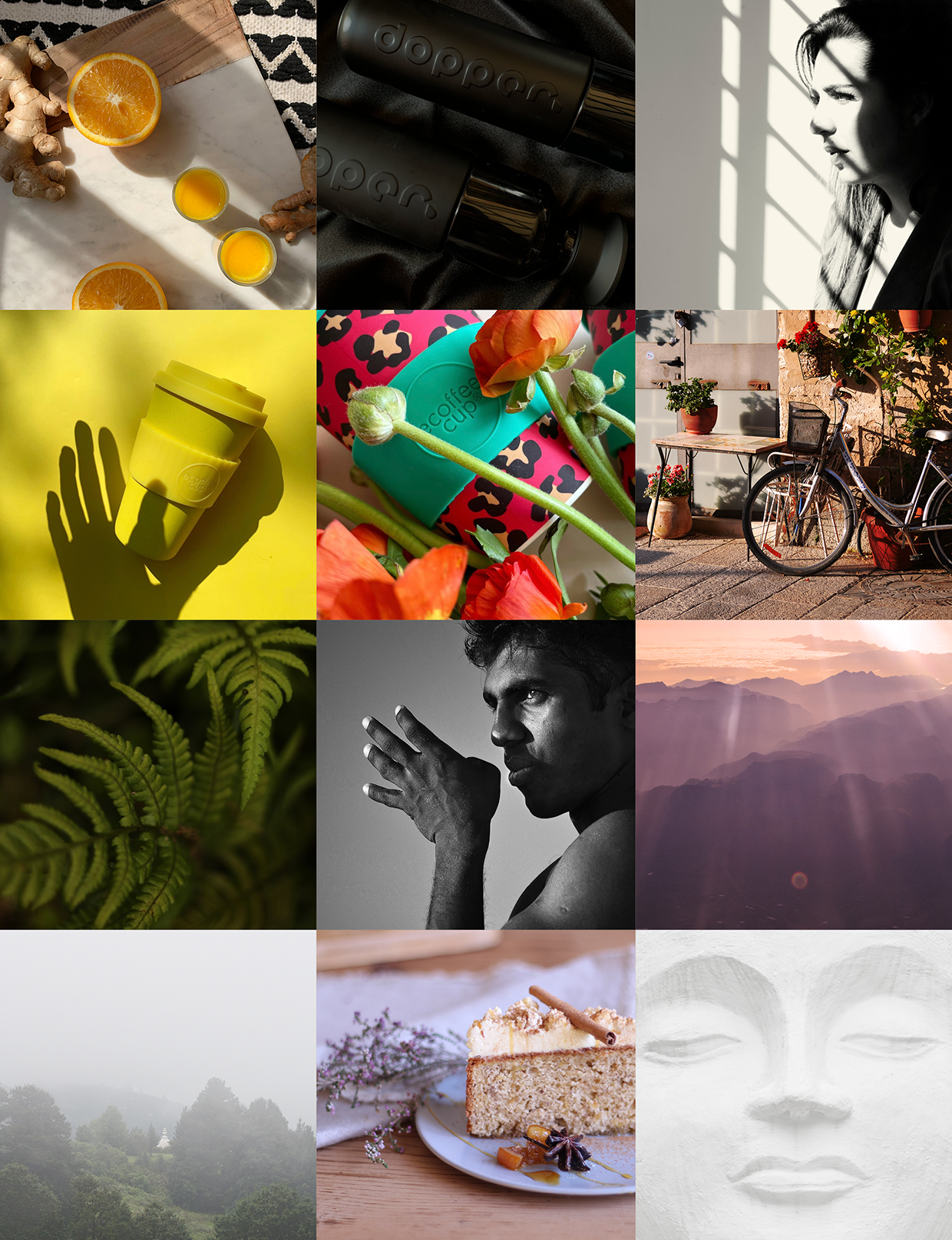 Collection of photographic content creation for nature, travel, lifestyle, wellness, food, product and portrait by brand designer Karen Meyer