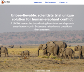 Unbee-liveable scientist trial unique solution for human-elephant conflict