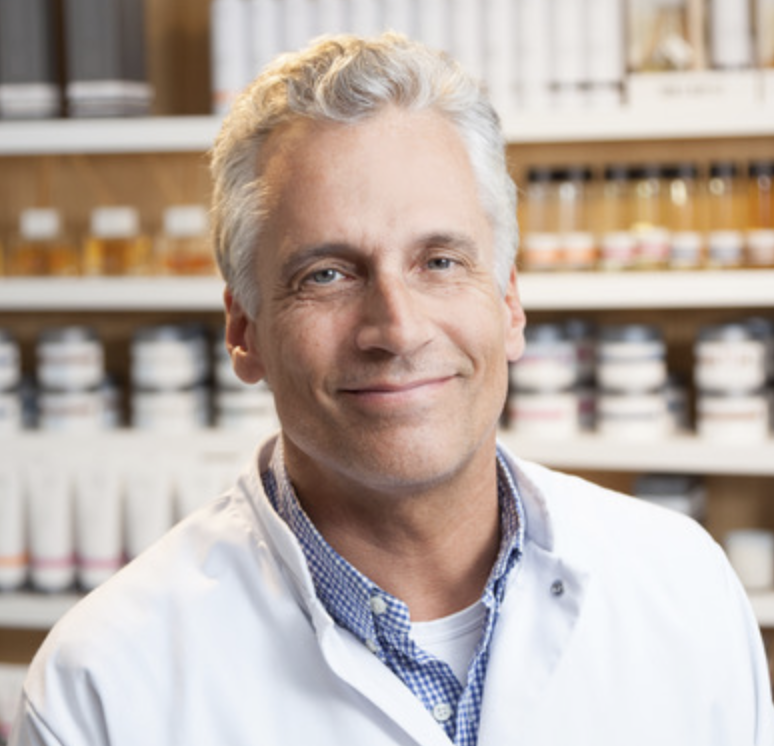 Grafisch pictogram van een arts of medisch professional met een stethoscoop.