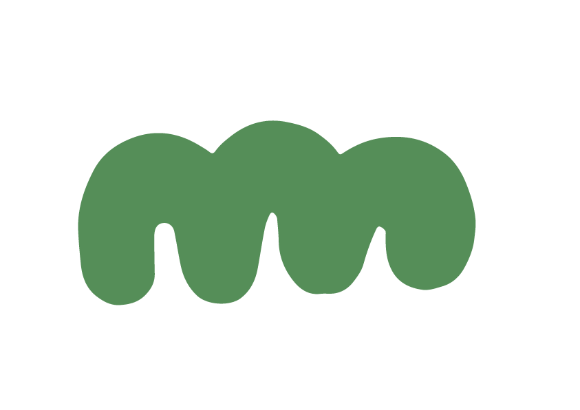 Green bouncy line playful, rounded.