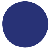 A solid dark blue circle on a plain background.