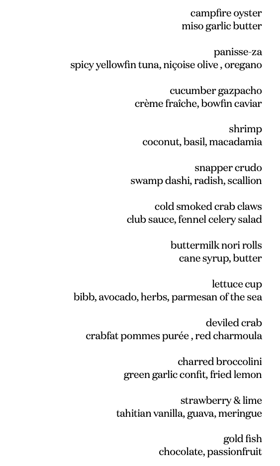 chefs' tasting menu