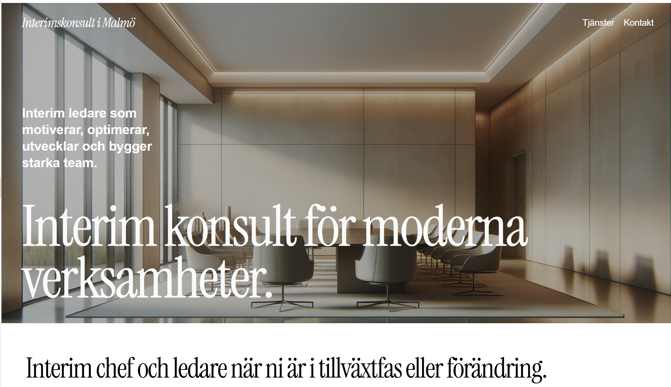 Hemsida interimskonsult webbdesign