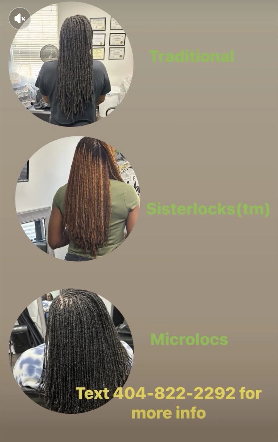 Picture collage of sisterlocks, microlocks, and traditionl locs in long healthy lengths