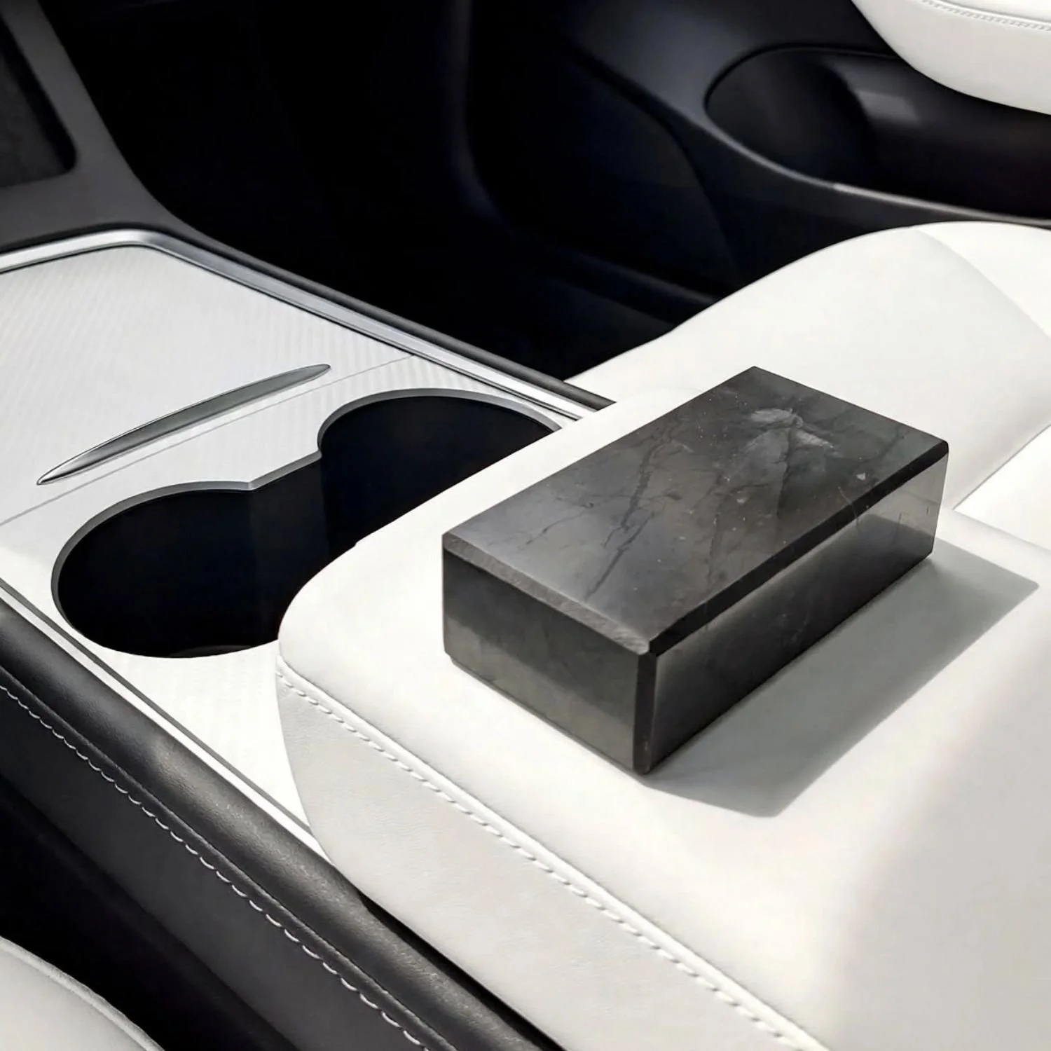 Shield Drive Schungit Ziegel im Tesla E-Auto