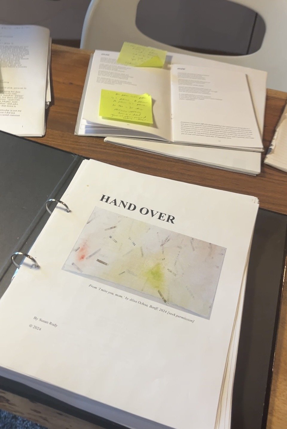 Book in progress:  Hand Over