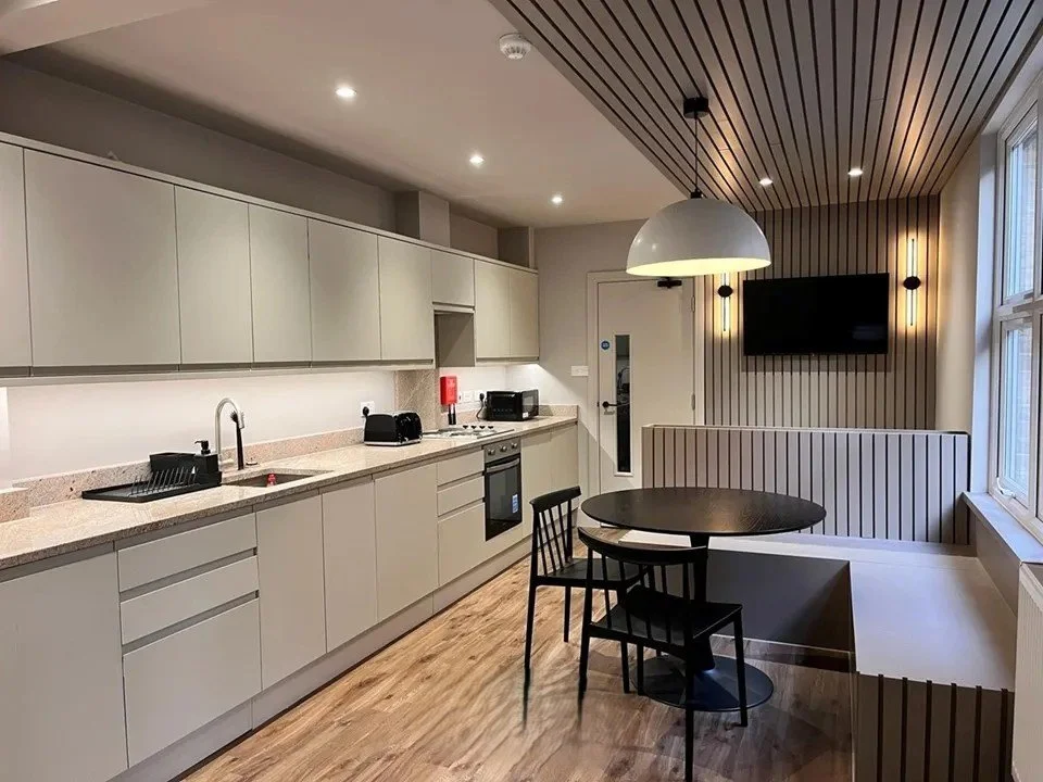 HMO common space kitchen dining area