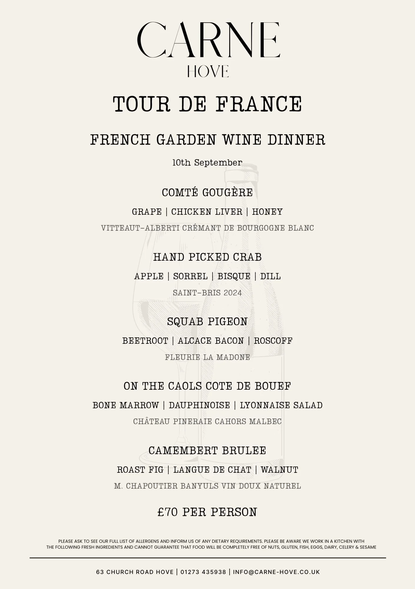 Tour De France Wine Dinner